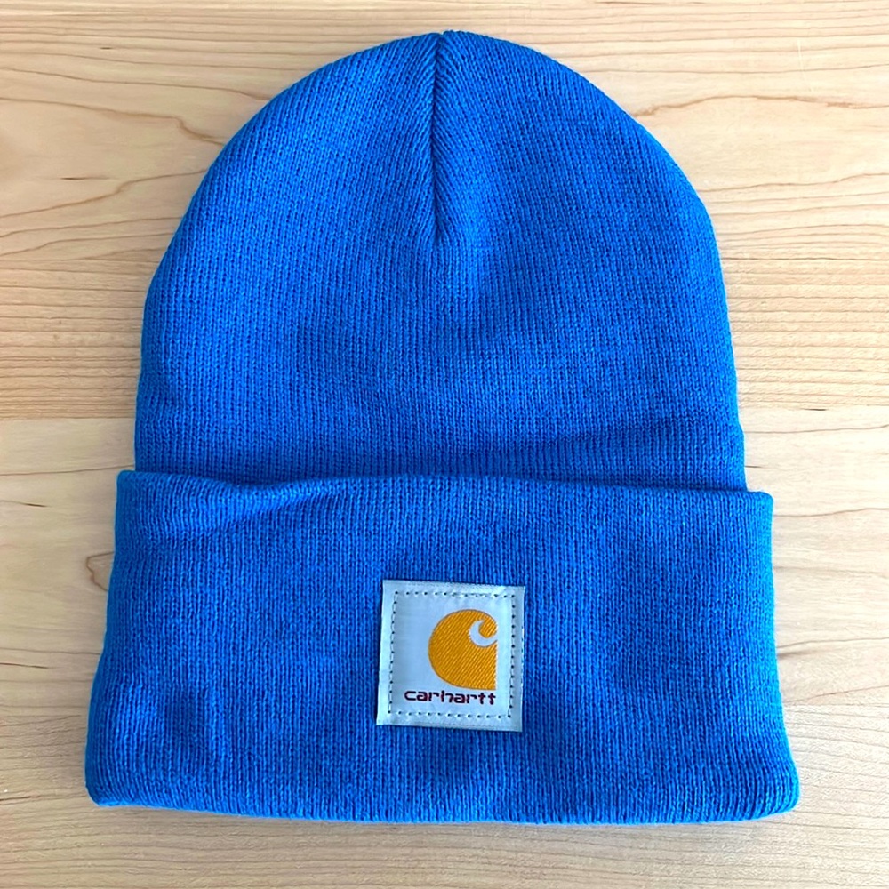 Carhartt winter hat, blue, OS, never worn
